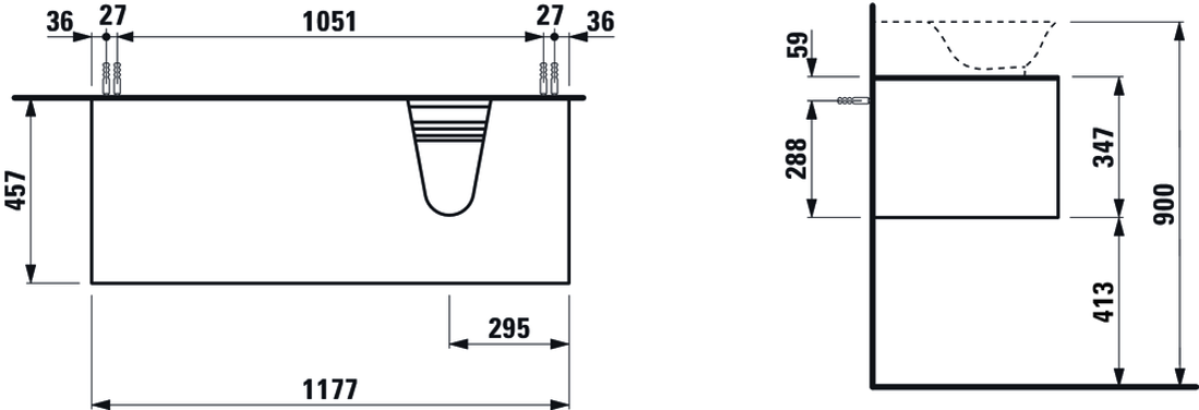Slika od NEW CLASSIC KOMODA DESNA 1175 x 455 x 345 mm